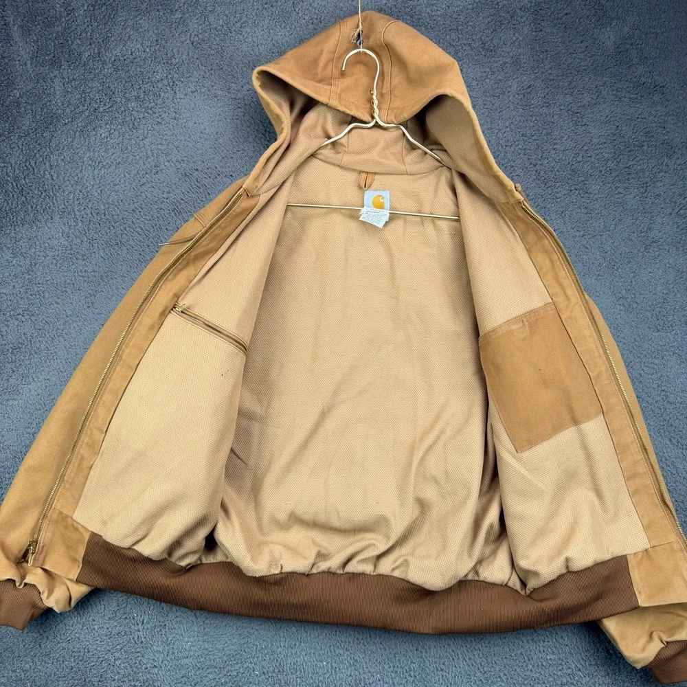 Carhartt J131 BRN Thermal Lined Duck Canvas Active Jacket Brown Mens Large Reg